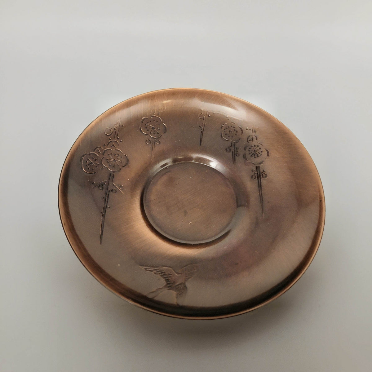 Japanese tea caddy chazutsu Ōkadō Koto & Chataku made of pure copper