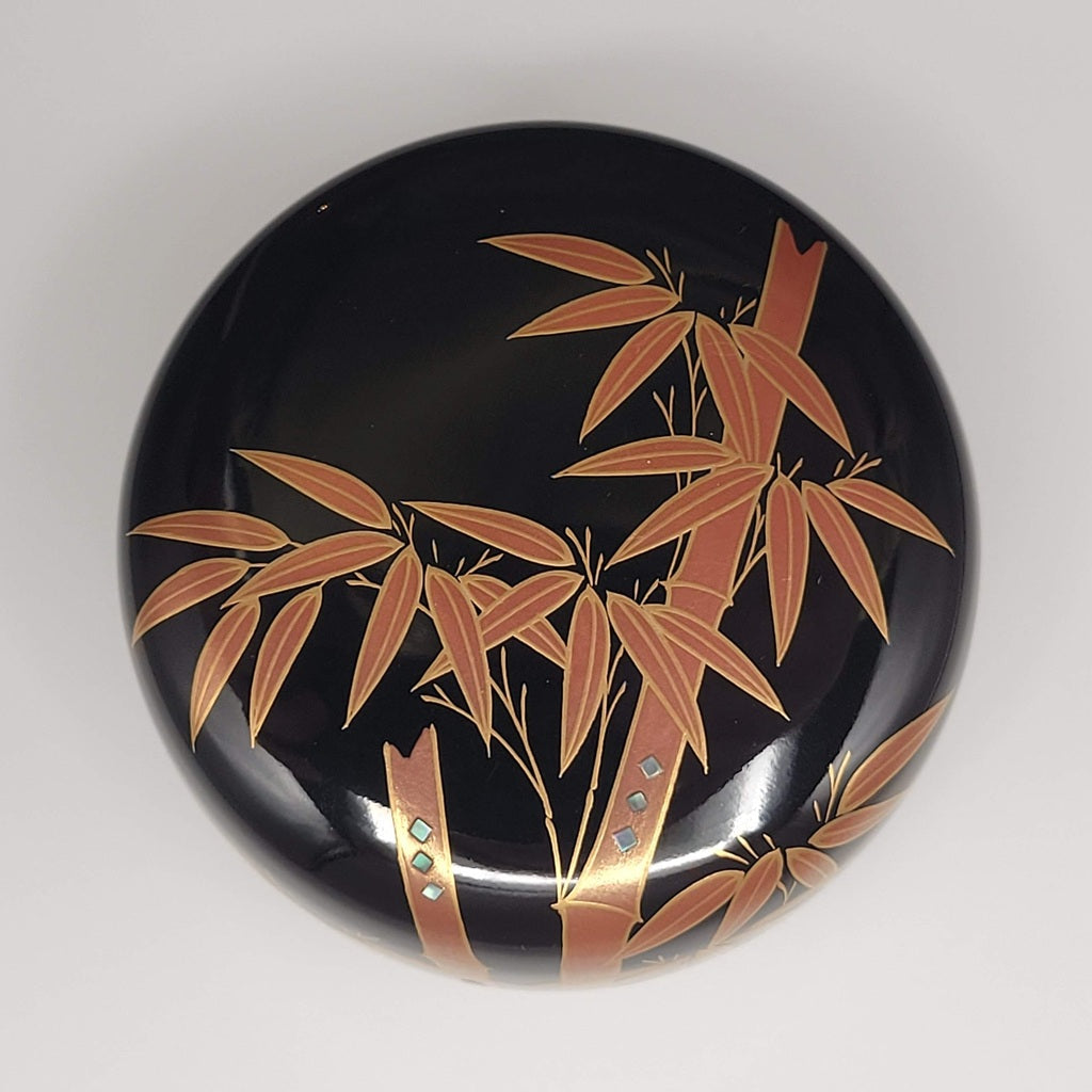 Japanese tea caddy Shuchiku maki-e 朱竹蒔絵 Yōhō