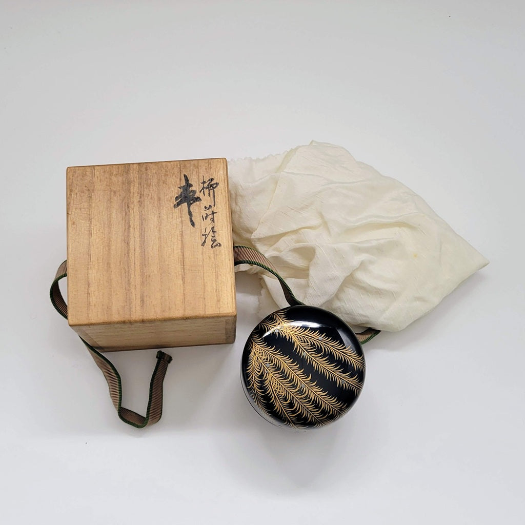 Vintage japanse theebus Yanagi 花鳥画 wilgenmotief maki-e Shunpō