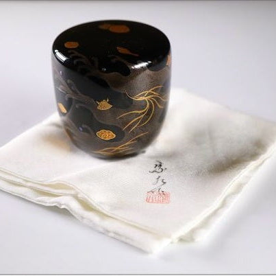 Wajima raden mirugai natsume with mother-of-pearl inlay Sea Pen & Shell design (Mirugai natsume) by Shimizu Sōsui