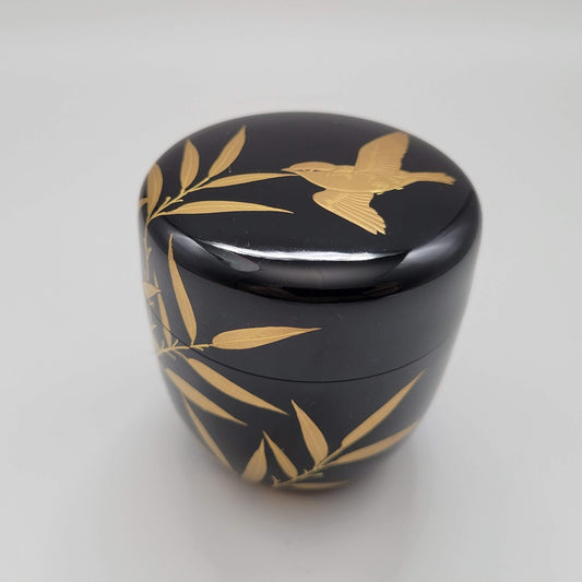 Japonais natsume kachō-ga 花鳥画 maki-e bambou et oiseau